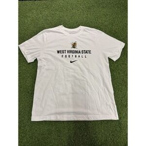 Nike Dri-Fit NCAA West Virginia State Football T Shirt Mens L White‎ Collegiate